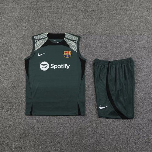 Adult Uniform 2023-2024 Barcelona Olive Soccer Training Vest and Pants