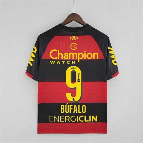 with All Sponor Logos Fans Version 2022-2023 Sport Club do Recife BUFALO 9 Home Soccer Jersey