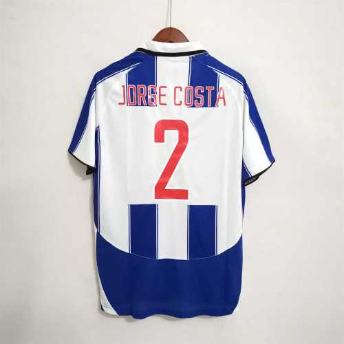 with UCL Patch Retro Jersey 2003-2004 Porto 2 JORGE COSTA Vintate Home Soccer Jersey