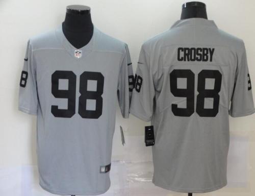 Oakland Raiders 98 CROSBY Grey NFL Jersey