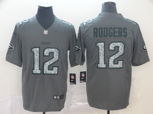 Green Bay Packers #12 RODGERS Grey NFL Jersey