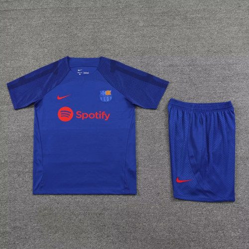 Adult Uniform 2023-2024 Barcelona Blue Soccer Training Jersey and Shorts