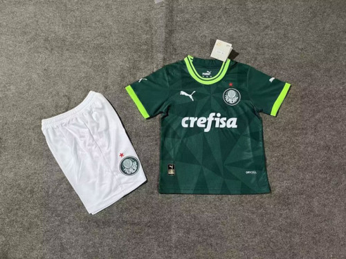 Youth Uniform Kids Kit 2023-2024 Palmeiras Home Soccer Jersey Shorts