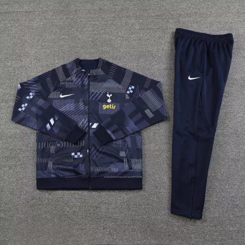 2023-2024 Tottenham Hotspur Black Soccer Jacket and Pants