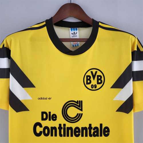 Retro Jersey 1989 Borussia Dortmund Home Soccer Jersey BVB Vintage Football Shirt