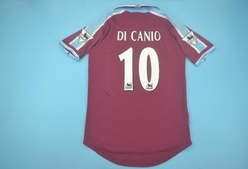 with EPL Patch Retro Jersey 1999-2001 West Ham United 10 DI CANIO Home Soccer Jersey