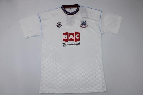 Retro Jersey 1989-1990 West Ham United Away White Soccer Jersey