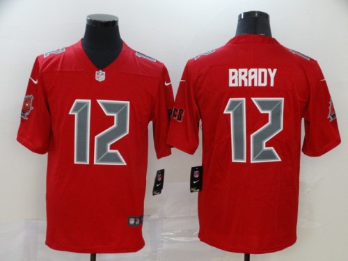 Tampa Bay Buccaneers 12 Tom Brady Red Vapor Untouchable Limited Jersey