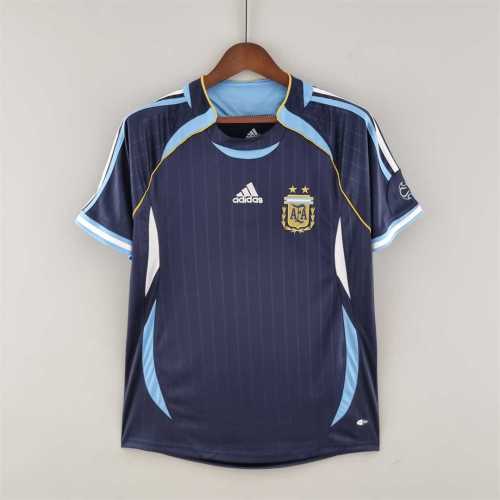 Retro Jersey 2006 Argentina Away Borland Soccer Jersey Vintage Football Shirt