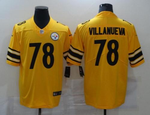 Pittsburgh Steelers 78 VILLANUEVA Yellow NFL Jerey