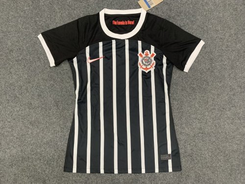 Women 2023-2024 Corinthians Away Black Soccer Jersey