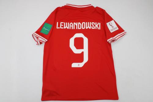 2022 LEWANDOWSKI POLAND RED Soccer Jersey
