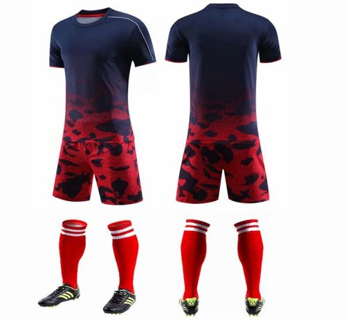 Red Adult Uniform Soccer Training Suit Jersey and Shorts