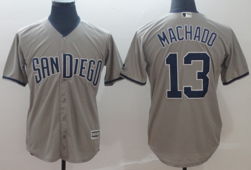 2019 San Diego Padres # 13 MACHADO Grey MLB Jersey