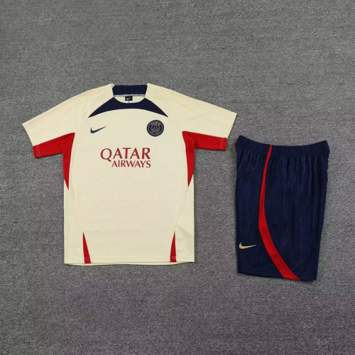 Adult Uniform 2223-2024 PSG Yellow Soccer Training Jersey and Shorts
