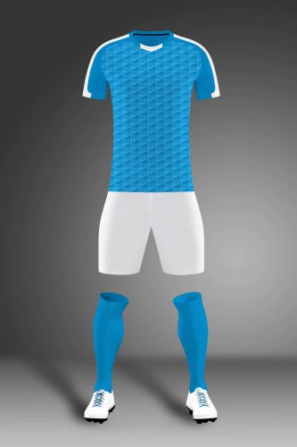 Blue Adult Uniform Soccer Training Suit Jersey and Shorts
