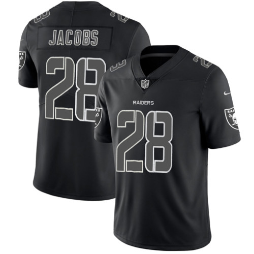 Oakland Raiders #28 JACOBS Black NFL Jersey Special Lettering