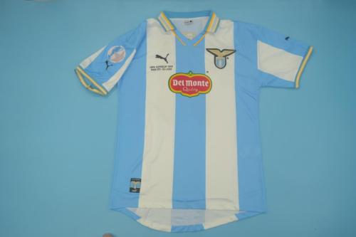 with Front Lettering+Patch Retro Jersey 1999-2000 Lazio Home Soccer Jersey Vintage Football Shirt
