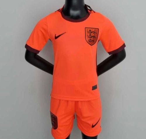 Youth Uniform Kids Kit 2022 England Orange Soccer Jersey Shorts