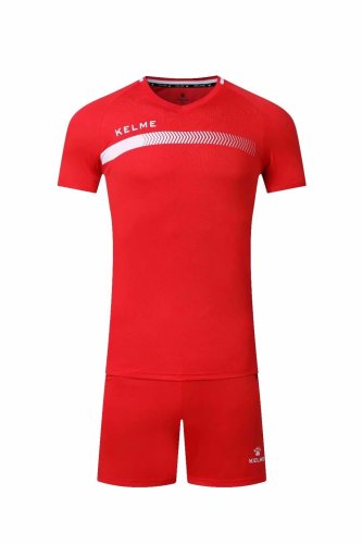 #603 Red Soccer Training Uniform Blank Jersey and Shorts