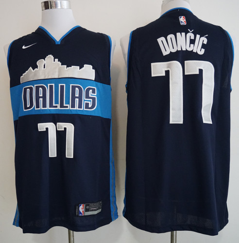 New Material Dallas Mavericks #77 DONCIC Dark Blue NBA Jersey