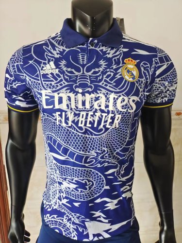 Player Version 2023-2024 Real Madrid Blue Dragon Soccer Jersey