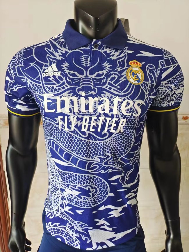 Player Version 2023-2024 Real Madrid Blue Dragon Soccer Jersey