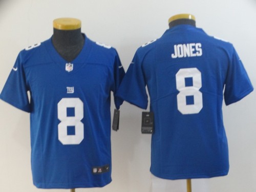 Youth New York Giants #8 JONES Blue NFL Jersey