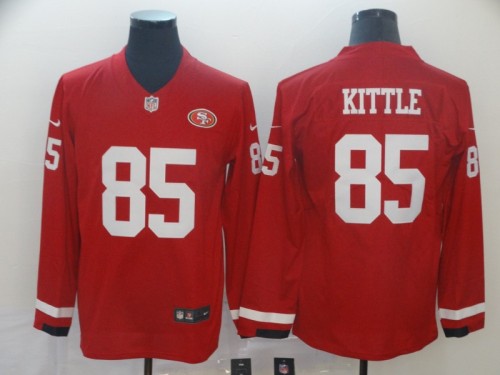 San Francisco 49ers 85 George Kittle Red Therma Long Sleeve Jersey