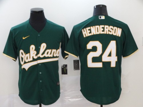 Oakland Athletics 24 HENDERSON Green 2020 Cool Base Jersey