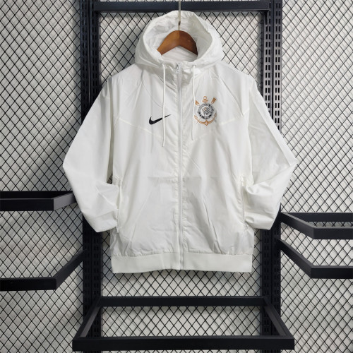 2023-2024 Corinthians White Soccer Windbreaker Jacket