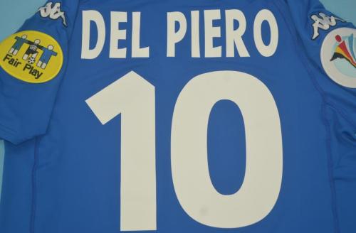 with Patch Retro Jersey 2000 Italy 10 DEL PIERO Home Soccer Jersey