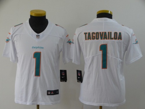 Youth Miami Dolphins 1 Tua Tagovailoa White 2020 NFL Draft First Round Pick Vapor Untouchable Limited Jersey
