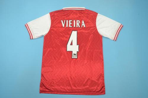 Retro Jersey 1996-1998 Arsenal 4 VIEIRA Home Soccer Jersey Vintage Football Shirt