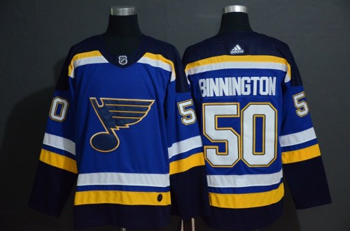 St. Louis Blues 50 Jordan Binnington Blue NHL Jersey