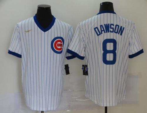 New Chicago Cubs 8 DAWSON White Cool Base Jersey