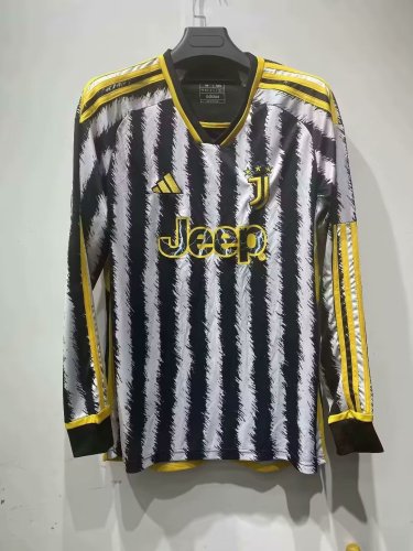 Long Sleeve 2023-2024 Juventus Home Soccer Jersey