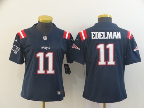 New England Patriots 11 Julian Edelman Navy Color Rush Women Limited Jersey