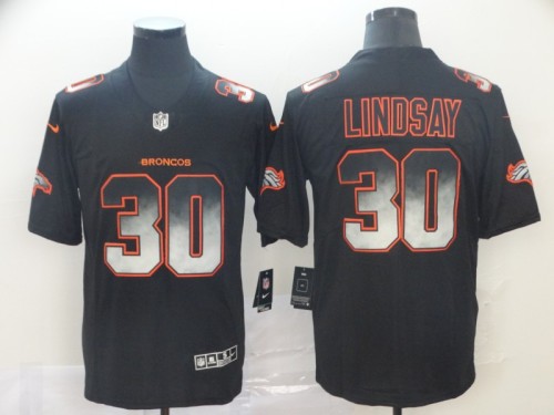 Denver Broncos #30 LINDSAY Black/Red NFL Jersey
