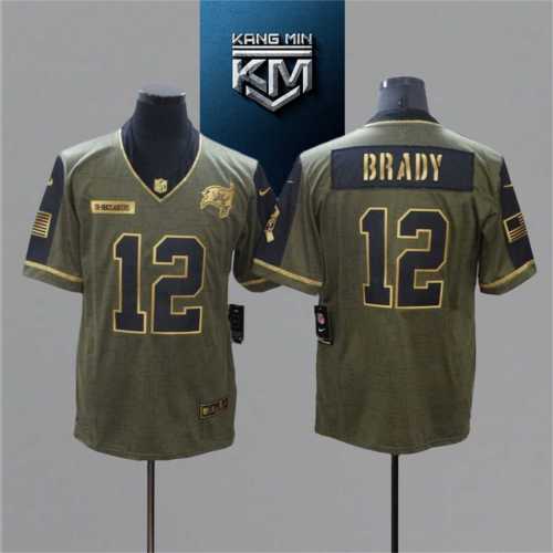 2021 Buccaneers 12 BRADY NFL Jersey S-XXL Tribute Gold Edition