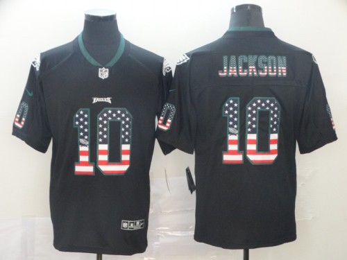 Philadelphia Eagles 10 JACKSON Black USA Flag Fashion Limited Jersey