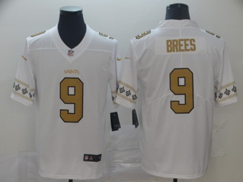 New Orleans Saints 9 BREES White Team Logos Fashion Vapor Limited Jersey