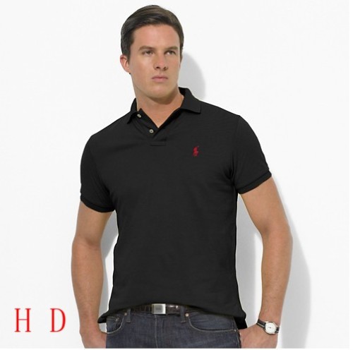 8821 Black Ralph Polo with Red Small Logo