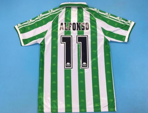 Retro Jersey 1995-1997 Real Betis 11 ALFONSO Home Soccer Jersey