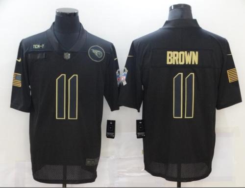 Tennessee Titans 11 BROWN Black 2020 Salute To Service Limited Jersey
