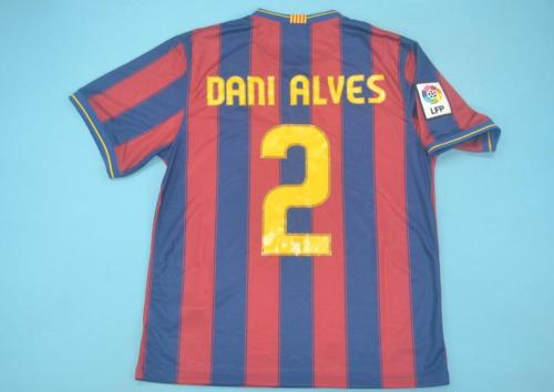 with LFP Patch Retro Jersey 2009-2010 Barcelona DANI ALVES 2 Home Soccer Jersey