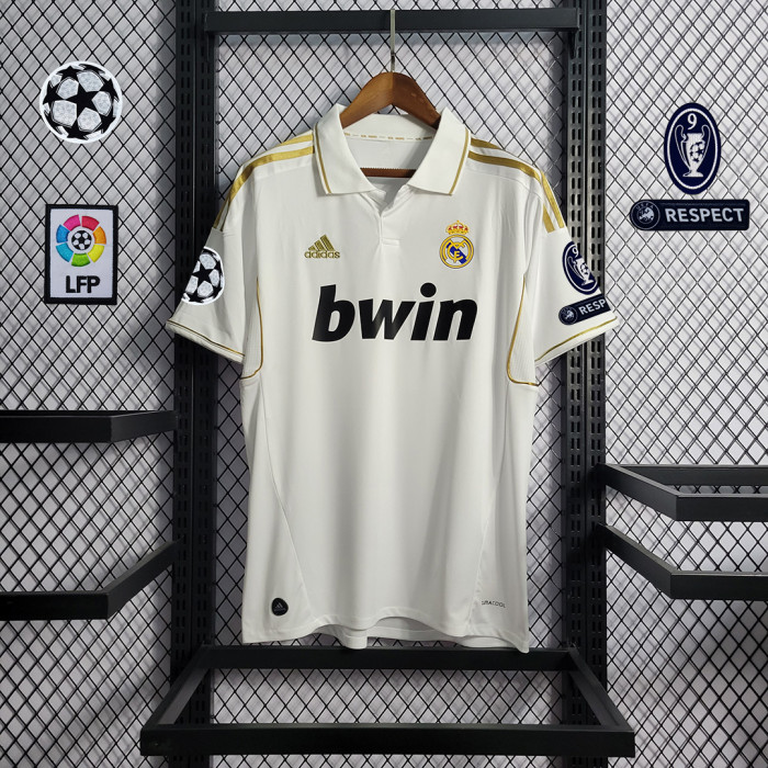 with UCL Patches Retro Jersey 2011-2012 Real Madrid OZIL 10 Home White Soccer Jersey