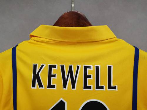 Retro Jersey 2000-2001 Leeds United KEWELL 10 Away Yellow Soccer Jersey