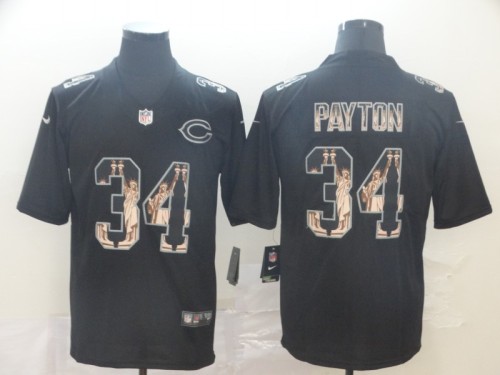 Chicago Bears 34 PAYTON Black Statue of Liberty Limited Jersey