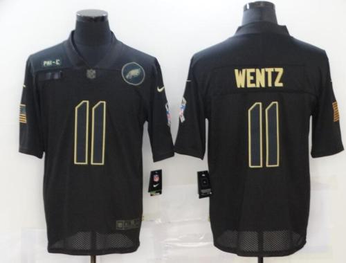 Eagles 11 Carson Wentz Black 2020 Salute To Service Limited Jersey